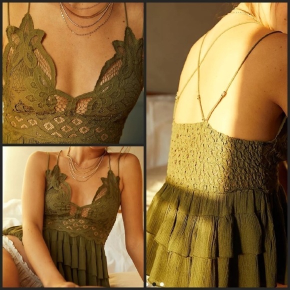 Brand new Free People FP Adela cami size Small Olive green - Picture 1 of 9